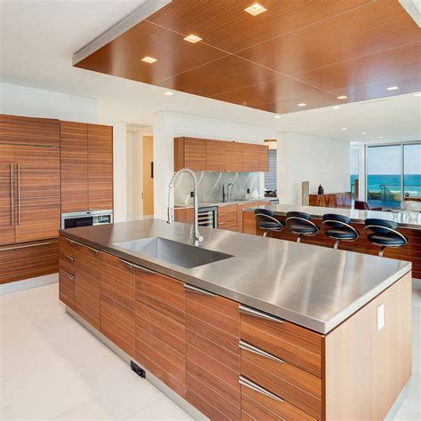 kitchen cabinets with stainless steel countertops|stainless steel countertop pros and cons.